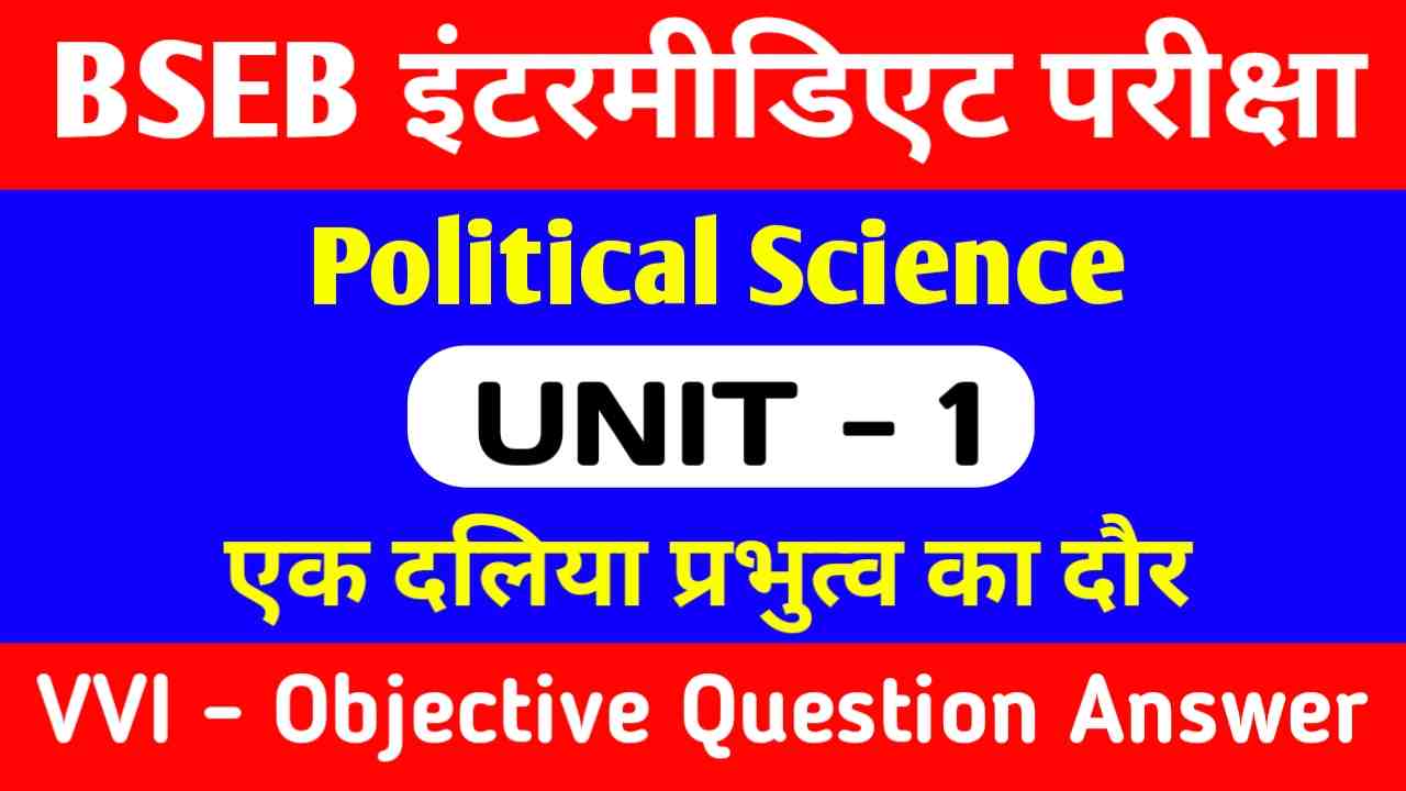 Class 12th Political Science Objective Question