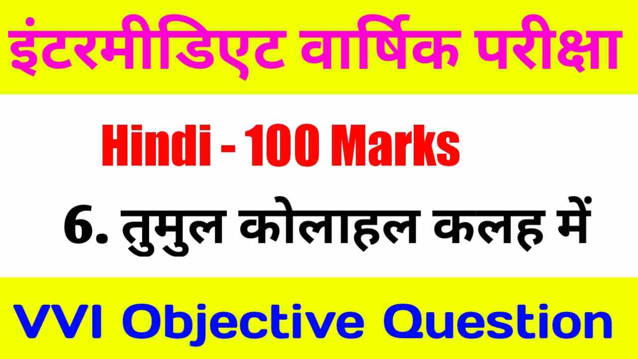 Class 12th Hindi VVI Objective Questions And Answers