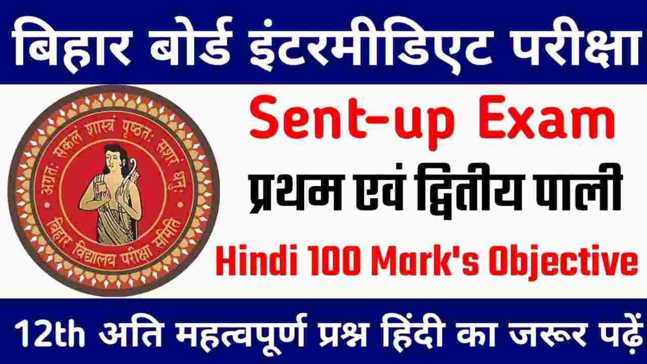 Bihar Board Inter Sent-up Exam Hindi 100 Marks Question